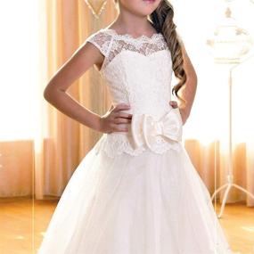 img 2 attached to Beautiful Abaowedding Ball Gown Lace Up Flower First Communion Girl Dresses