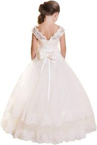 img 3 attached to Beautiful Abaowedding Ball Gown Lace Up Flower First Communion Girl Dresses