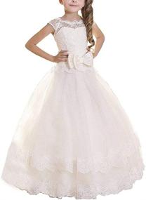 img 4 attached to Beautiful Abaowedding Ball Gown Lace Up Flower First Communion Girl Dresses