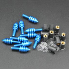 img 4 attached to PSLER Motorcycle Spike Windshield Bolts Screw Nut Windshield Mounting Hardware Nut For Ducati Suzuki Kawasaki Yamaha (Blue)