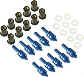 img 1 attached to PSLER Motorcycle Spike Windshield Bolts Screw Nut Windshield Mounting Hardware Nut For Ducati Suzuki Kawasaki Yamaha (Blue)