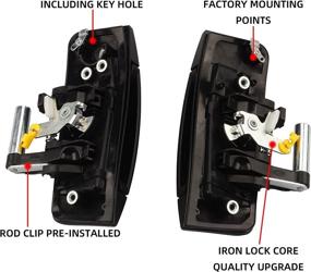 img 2 attached to Dasbecan Exterior Door Handle Kit Replacement for Nissan 350Z 2003-2009, Driver & Passenger Side – 80607-CD41E 80607-CD400 (Black)