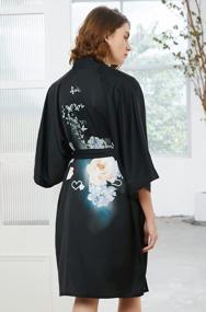 img 2 attached to Floral Kimono Robe For Women - Soft And Classic Bathrobe Nightgown By Ledamon