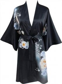 img 4 attached to Floral Kimono Robe For Women - Soft And Classic Bathrobe Nightgown By Ledamon