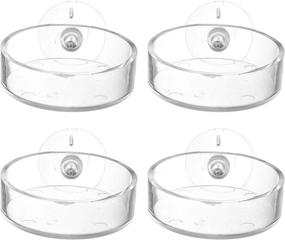 img 3 attached to Balacoo 4-Pack Transparent Acrylic Aquarium Shrimp Feeder Dishes - Fish Tank Feeding Bowls with Suction Cups, Ideal for Fish, Shrimp, and Benthic Animals