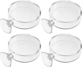 img 4 attached to Balacoo 4-Pack Transparent Acrylic Aquarium Shrimp Feeder Dishes - Fish Tank Feeding Bowls with Suction Cups, Ideal for Fish, Shrimp, and Benthic Animals