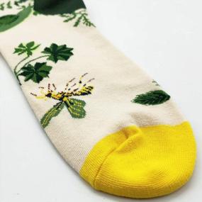 img 1 attached to Fancy Flower Print Dress Socks For Women: Colorful & Comfy Cotton Crews By HSELL - Perfect Novelty Gift