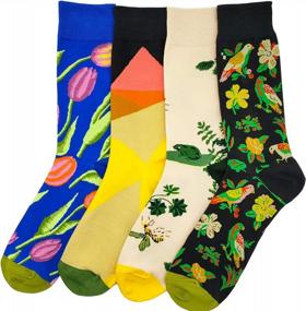 img 3 attached to Fancy Flower Print Dress Socks For Women: Colorful & Comfy Cotton Crews By HSELL - Perfect Novelty Gift
