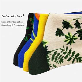 img 2 attached to Fancy Flower Print Dress Socks For Women: Colorful & Comfy Cotton Crews By HSELL - Perfect Novelty Gift