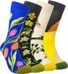 fancy flower print dress socks for women: colorful & comfy cotton crews by hsell - perfect novelty gift logo