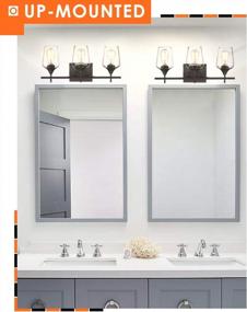 img 2 attached to Обновите декор ванной комнаты с помощью 21-дюймового светильника Osimir Farmhouse цвета темной бронзы - WL9167-3A