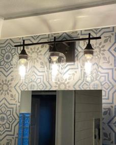 img 3 attached to Обновите декор ванной комнаты с помощью 21-дюймового светильника Osimir Farmhouse цвета темной бронзы - WL9167-3A