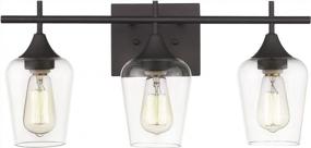 img 4 attached to Upgrade Your Bathroom Decor With Osimir 21-Inch Farmhouse Vanity Lights In Dark Bronze - WL9167-3A
