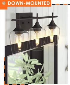 img 1 attached to Upgrade Your Bathroom Decor With Osimir 21-Inch Farmhouse Vanity Lights In Dark Bronze - WL9167-3A