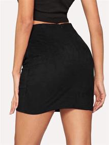 img 1 attached to Katiewens Women'S Faux Suede A-Line Mini Skirt - High Waisted, Button Front Pockets