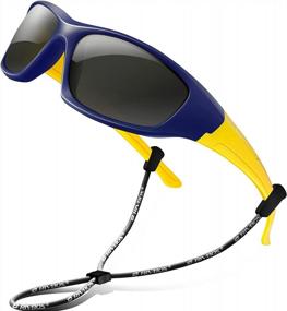 img 4 attached to Детские поляризованные солнцезащитные очки с ремешком с защитой от ультрафиолетовых лучей, гибкие резиновые оттенки для мальчиков и девочек RBK003 от RIVBOS