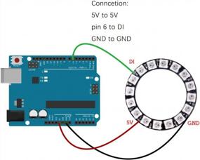 img 1 attached to DIYmall 5 шт. 16 бит WS2812B 5050 RGB светодиодный кольцевой светильник со встроенными драйверами с индивидуальной адресацией для Arduino
