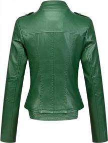 img 2 attached to Chouyatou Women'S Candy Color Asymmetric Zip Slim Faux Leather Cropped Moto Jacket