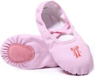 dogeek leather ballet flats - perfect ballet shoes for women, girls and toddlers in pink, size 31 eu logo