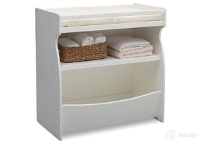 img 2 attached to 👶 Delta Children 2-in-1 Changing Table and Storage Unit, Bianca White, with Changing Pad - Improved SEO