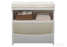 img 1 attached to 👶 Delta Children 2-in-1 Changing Table and Storage Unit, Bianca White, with Changing Pad - Improved SEO