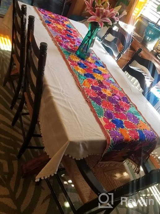 img 1 attached to Add Style And Functionality To Your Table With DriftAway'S Pom Pom Tassel Linen Textured Table Cloth - Perfect For Indoor-Outdoor Dining And Hosting Parties! review by Steve Beaumont