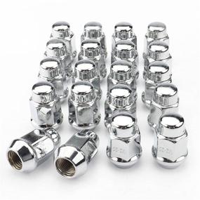 img 4 attached to Rying 20Pcs Chrome 1/2-20 Lug Nuts: Closed End Bulge Acorn for 5 Lug Wheels - 1.4 inch Tall