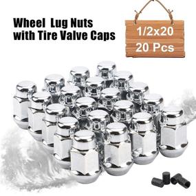 img 3 attached to Rying 20Pcs Chrome 1/2-20 Lug Nuts: Closed End Bulge Acorn for 5 Lug Wheels - 1.4 inch Tall