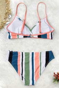 img 1 attached to CUPSHE Striped Closure Adjustable Swimsuit