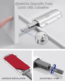 img 3 attached to Jiayi 8 Pack Magnetic Push Latches For Cabinets - Heavy Duty Touch Latches For Kitchen Doors And Drawers - Easy Push Release For Drawer Closure - Pop Out Cabinet Hardware For Convenient Access