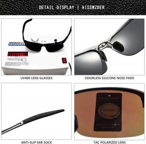 img 2 attached to 🕶️ aisswzber Men's Sports Polarized Sunglasses Driving Metal Frame UV Protection Sunglasses For Men 8177: Enhance Your Style and Protection!
