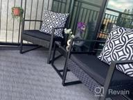 img 1 attached to Modern Outdoor Wicker Patio Furniture Set - 3 Piece Conversation Bistro With Coffee Table For Yard & Bistro | Flamaker. review by Mardrequs Dorsey