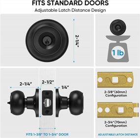img 2 attached to Round Matte Black Ball Door Knob Lock With Keyed Entry - Not Keyed Alike, 1 Pack For Bedroom, Bathroom And Closet Doors
