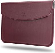 📚 fintie sleeve case for microsoft surface go series - slim fit vegan leather cover with stylus loop, compatible with type cover keyboard - burgundy logo