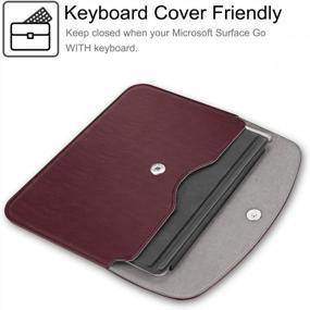 img 1 attached to 📚 Fintie Sleeve Case for Microsoft Surface Go Series - Slim Fit Vegan Leather Cover with Stylus Loop, Compatible with Type Cover Keyboard - Burgundy