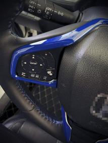 img 2 attached to 🔵 Blue ABS Steering Wheel Trim Interior Decoration Sticker Accessories for Honda 10th Gen Civic 2016-2020 by GZXinWei