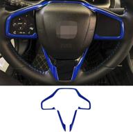 🔵 blue abs steering wheel trim interior decoration sticker accessories for honda 10th gen civic 2016-2020 by gzxinwei логотип