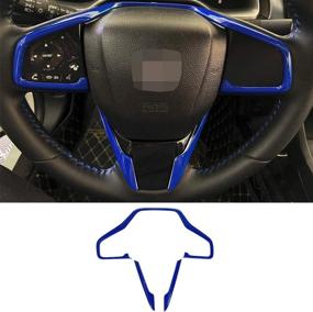 img 4 attached to 🔵 Blue ABS Steering Wheel Trim Interior Decoration Sticker Accessories for Honda 10th Gen Civic 2016-2020 by GZXinWei