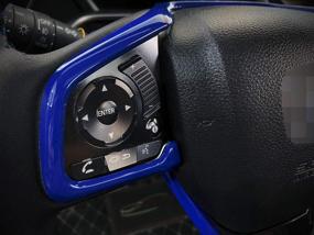 img 1 attached to 🔵 Blue ABS Steering Wheel Trim Interior Decoration Sticker Accessories for Honda 10th Gen Civic 2016-2020 by GZXinWei