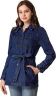 allegra womans button sleeves washed women's clothing via coats, jackets & vests logo