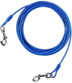 img 4 attached to 🐕 GuangTouL Dog Runner Tie Out Cable - Lightweight and Durable for Dogs Up to 45lbs, 15ft/25ft Lead Line - Perfect for Yard, Camping, Park, and Outdoor Activities