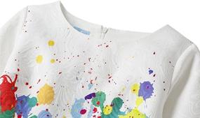 img 1 attached to Creative Colorful Paint Splatter Dress for Girls - Long Sleeve Rainbow Party Dresses by 21KIDS