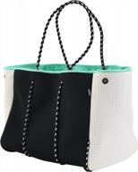 👜 qogir neoprene multipurpose beach bag tote: stylish, spacious, and secure with inner zipper pocket логотип