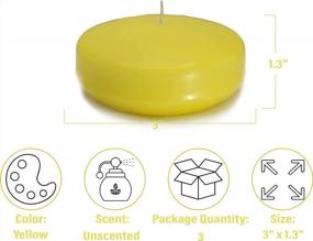 img 2 attached to Add Serene Ambiance With CandleNScent Unscented 3-Inch Floating Candles - Pack Of 3 In Yellow