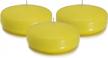 add serene ambiance with candlenscent unscented 3-inch floating candles - pack of 3 in yellow logo