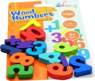 montessori wooden number puzzle for kids - rainbow counting math toy for 3-5 year olds, educational preschool learning blocks logo
