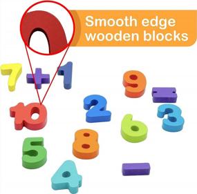 img 2 attached to Montessori Wooden Number Puzzle For Kids - Rainbow Counting Math Toy For 3-5 Year Olds, Educational Preschool Learning Blocks