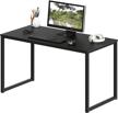 shw home office 40-inch computer desk, black logo