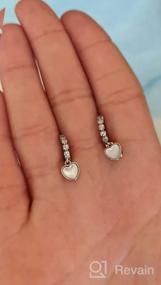 img 6 attached to Dainty Love Heart CZ Sleeper Hoop Earrings: Small, Sterling Silver, Hypoallergenic for Sensitive Ears - Ideal Gift for Women and Girls