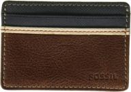 fossil mens leather wallet brown men's accessories : wallets, card cases & money organizers logo